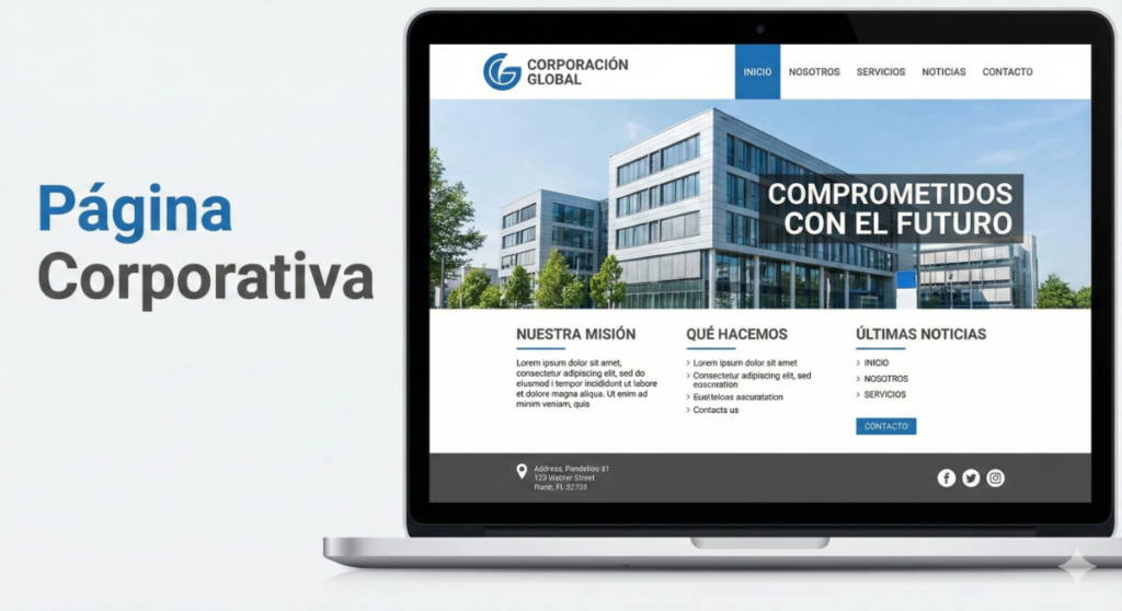 ¿Cuáles son los 7 tipos de páginas web que existen? 2 Tipos De Páginas Web - Página Corporativa O Sitio Institucional